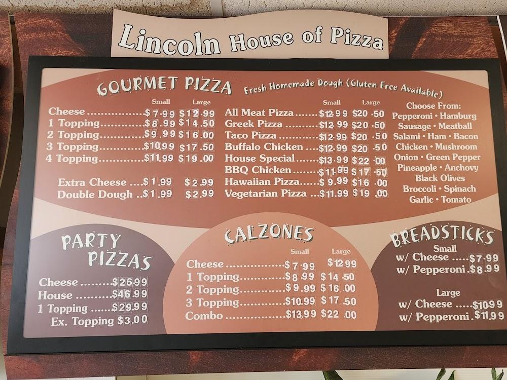 Lincoln House Of Pizza Menu image 1